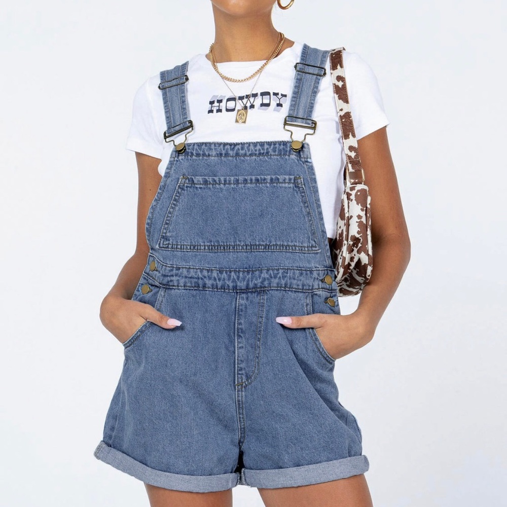 Princess Polly Kacey Overalls Blue Denim